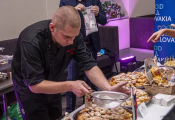 A chef preparing Slovak food