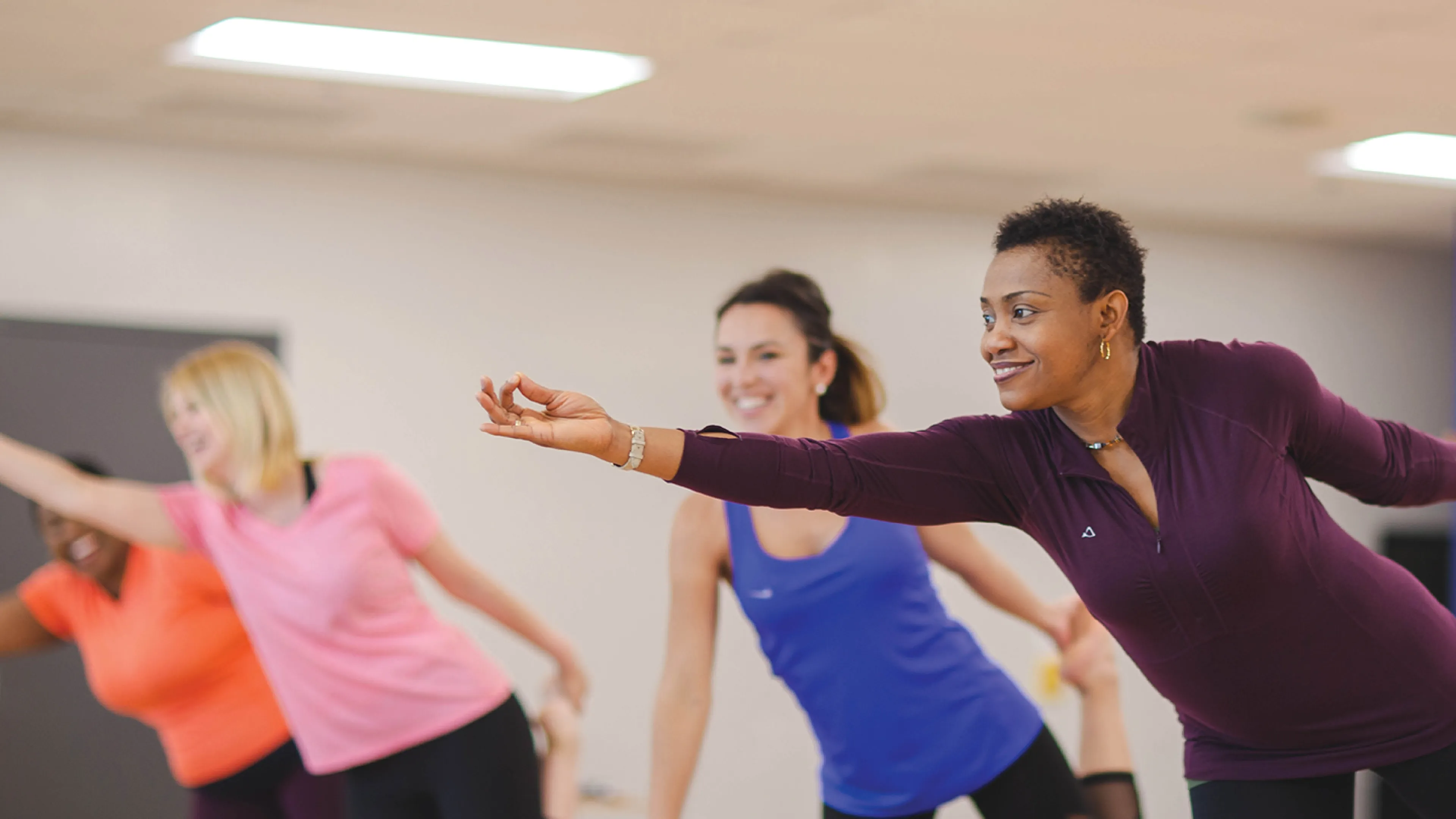 Group of women in a fitness class.