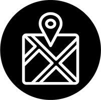 Icon of a map and map marker.