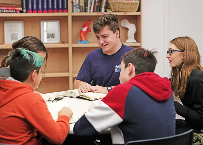 Group of teens at a table