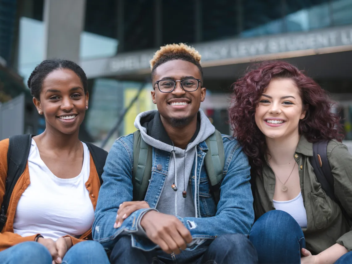 A group of diverse teens.